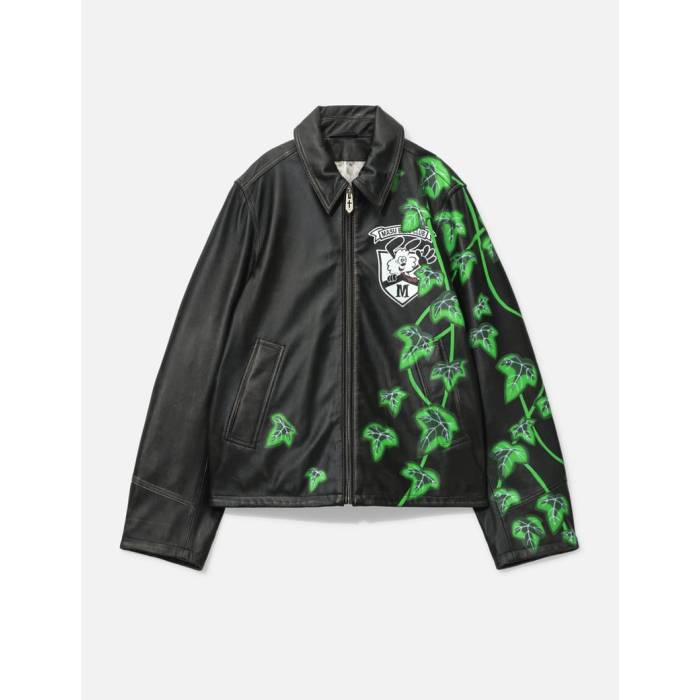 Masu 【 X Verdy M.b.c. Leather Sports Jacket Men Black 】 レザー Jacket ジャケット メンズ 黒色 ブラック