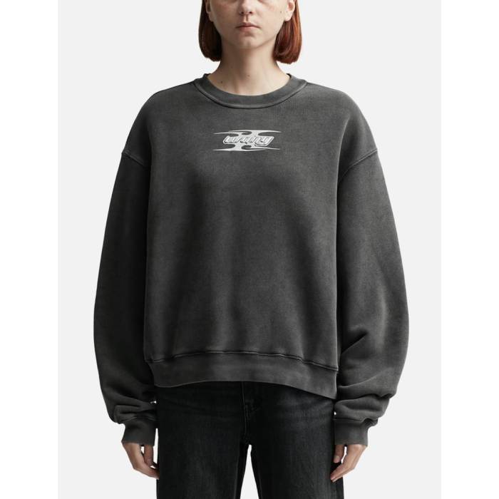 T By Alexander Wang 【 Blade Logo-Embossed Sweatshirt Women Washed Cedar 】 汗水 調教師 レディース