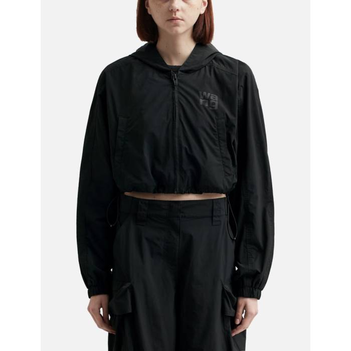 T By Alexander Wang 【 Hooded Cropped Zip Jacket Women Black 】 フード付 Jacket ジャケット レディース 黒色 ブラック