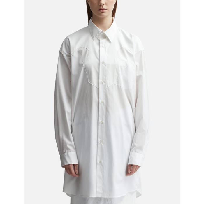 メゾンマルジェラ Maison Margiela 【 Cotton Poplin Shirt Dress Women Winter White 】 御召しもの レディース 三冬 白いこと 白いこと