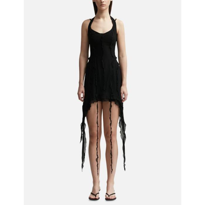 Misbhv 【 Chiffon Mini Dress Women Black 】 御召しもの レディース 黒いこと 黒いこと