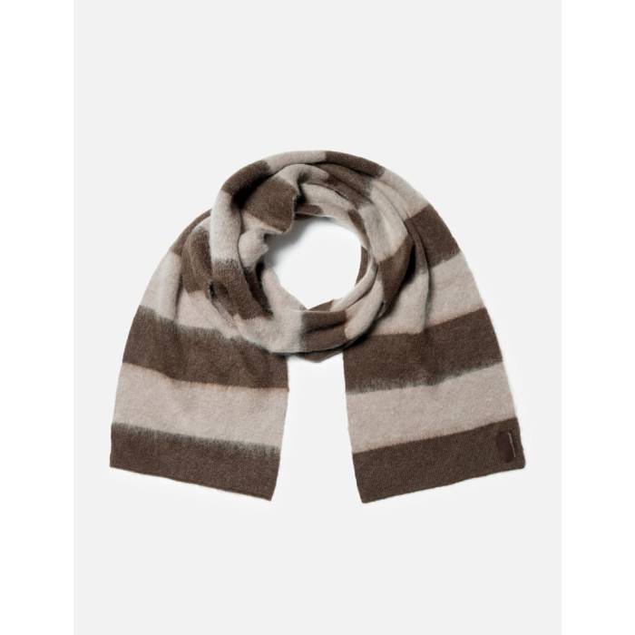 Observe 【 Wool Mohair Striped Scarf Unisex Mocha 】 スカーフ ユニセックス