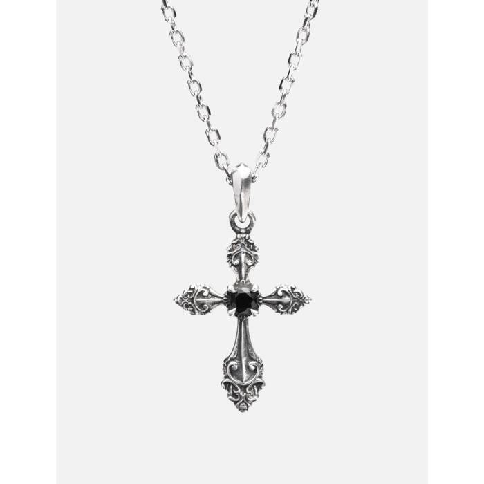 Midnightfactory 【 Oxidised Cross Pendant Necklace Unisex Black 】 ネックレス ユニセックス 黒色 ブラック