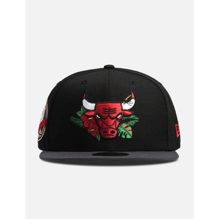 ニューエラ New Era 【 Nba Chicago Bulls Floral 9Fifty Snapback Unisex Black 】 シカゴ ブルズ Snapback スナップバック バッグ ユニセックス 黒色 ブラック