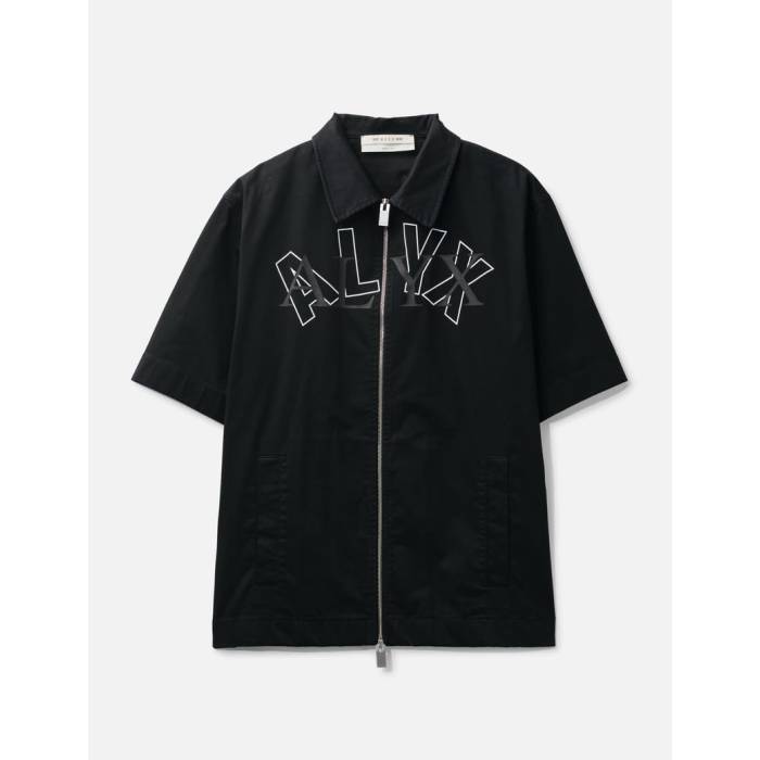 Alyx 【 Logo Zip Shirt Men Black 】 ロゴタイプ メンズ 黒いこと 黒いこと
