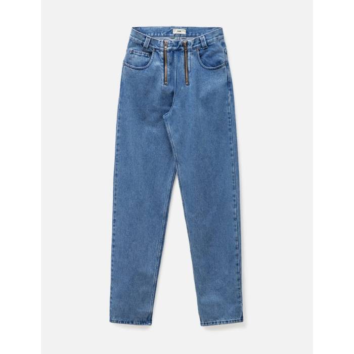 Gmbh 【 Wide Leg Double Zips Denim Trousers Men Indigo 】 デニム メンズ 藍色・インディゴ
