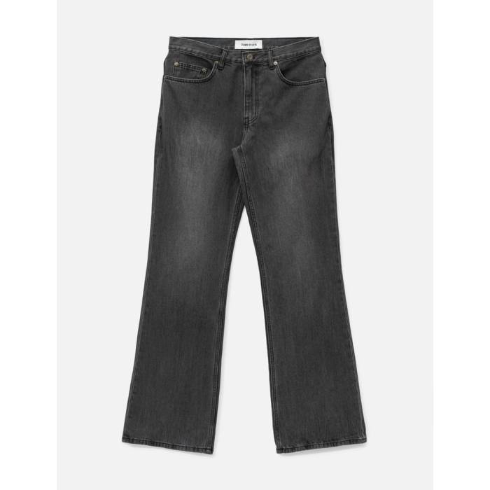 Tonywack 【 Flared-Leg Distressed Denim Jeans Men Washed Black 】 ジーンズ デニム メンズ 黒いこと 黒いこと
