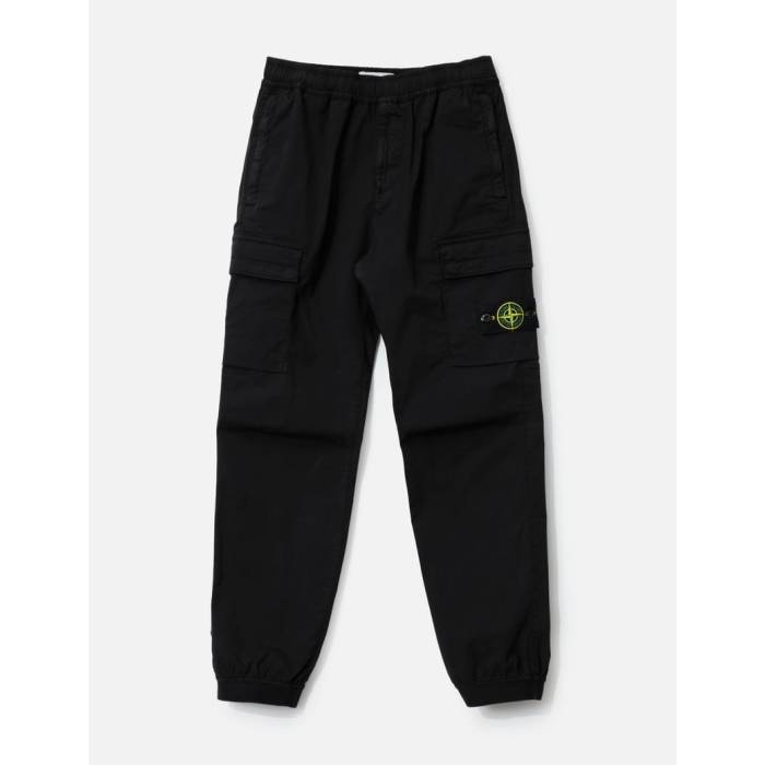 ストーンアイランド Stone Island 【 Stretch Cotton Tela \u0027Paracadute\u0027 Cargo Trousers Men Black 】 積貨委託貨物 メンズ 黒いこと 黒いこと