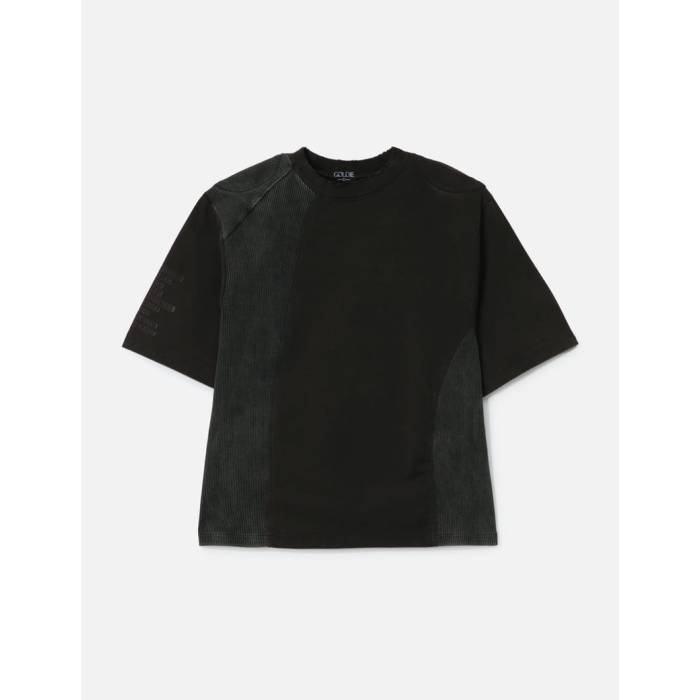 Goldie 【 Paneled Padded Washed T-Shirt Unisex Black 】 Padded パッド プルオーバー ユニ一発やる 黒いこと 黒いこと
