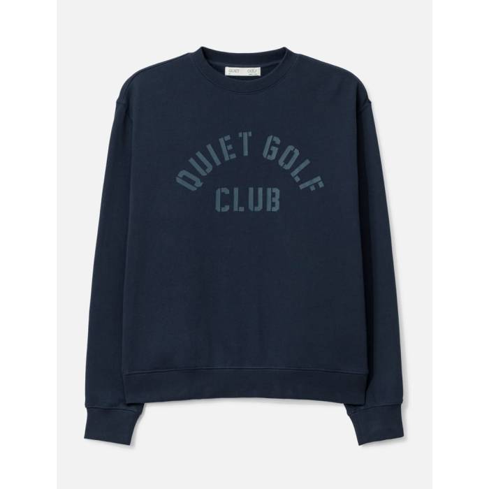 Quiet Golf 【 Stencil Crewneck Men Navy 】 メンズ 紺色 米国海軍