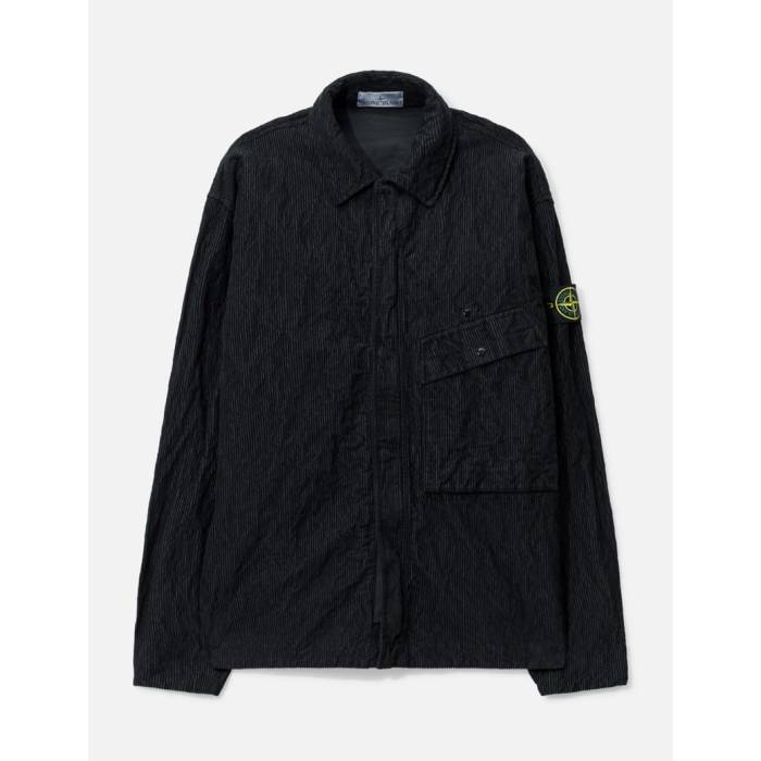 ストーンアイランド Stone Island 【 Wrinkled Corduroy 500-Tc Overshirt Men Black 】 コール天 メンズ 黒いこと 黒いこと