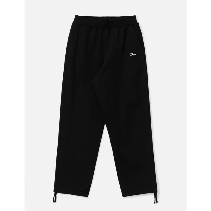Dime 【 Cursive Small Logo Sweatpants Men Black 】 ロゴ ロングタイツ メンズ 黒色 ブラック