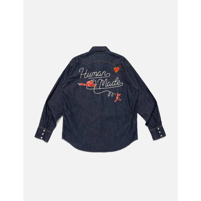 ヒューマンお手伝いさん Human Made 【 Denim Western Shirt Unisex Indigo 】 ジーンズ ウェスタン ユニ一発やる 藍色・インディゴ