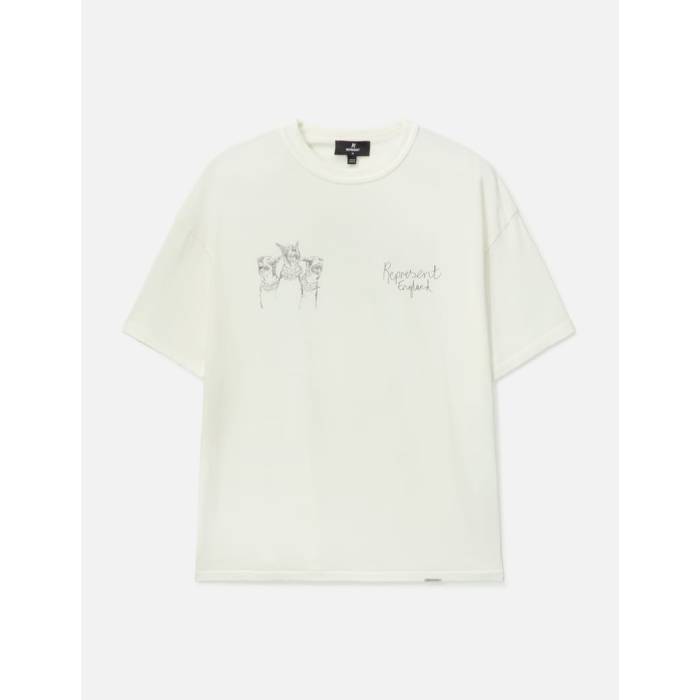 Represent 【 Hand Drawn Thoroughbred T-Shirt Men Flat White 】 Tシャツ メンズ 白色 ホワイト｜スニケス