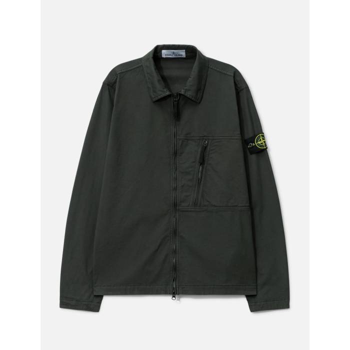 ストーンアイランド Stone Island 【 \u0027Old\u0027 Effect Overshirt Men Lead Grey 】 メンズ 薄墨色 薄墨色