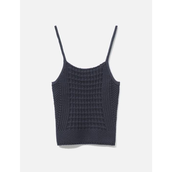 Anggae 【 Waffle Bustier Top Women Navy 】 ワーヘル レディース 紺色 米国海軍
