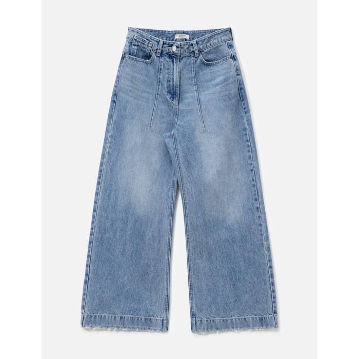 Anggae 【 Wide Pants Women Blue 】 レディース 青味 青み