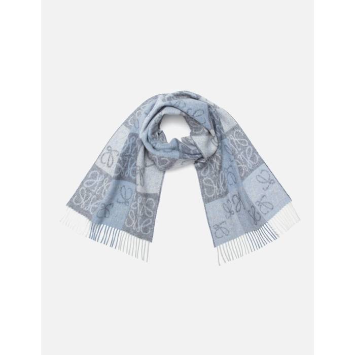 ロエベ Loewe 【 Anagram Scarf Women Blue/ White 】 えり巻き レディース 青碧 青碧 白いこと 白いこと