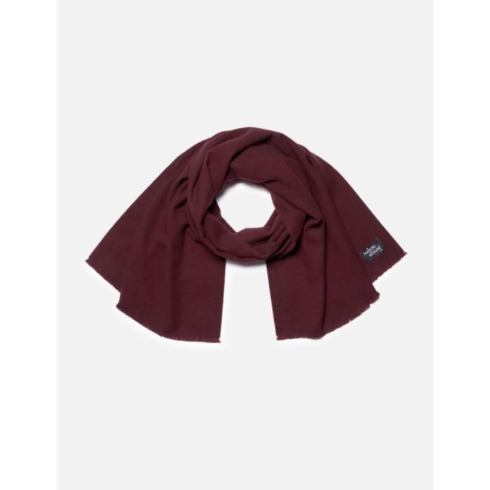 【 Wool Fringe Scarf Unisex Dark Burgundy 】 スカーフ ユニセックス ワイン色・バーガンディー
