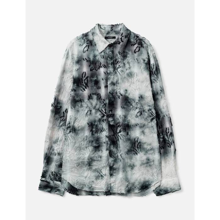 Taakk 【 Tie-Dye Check Regular Shirt Men Black 】 メンズ 黒いこと 黒いこと