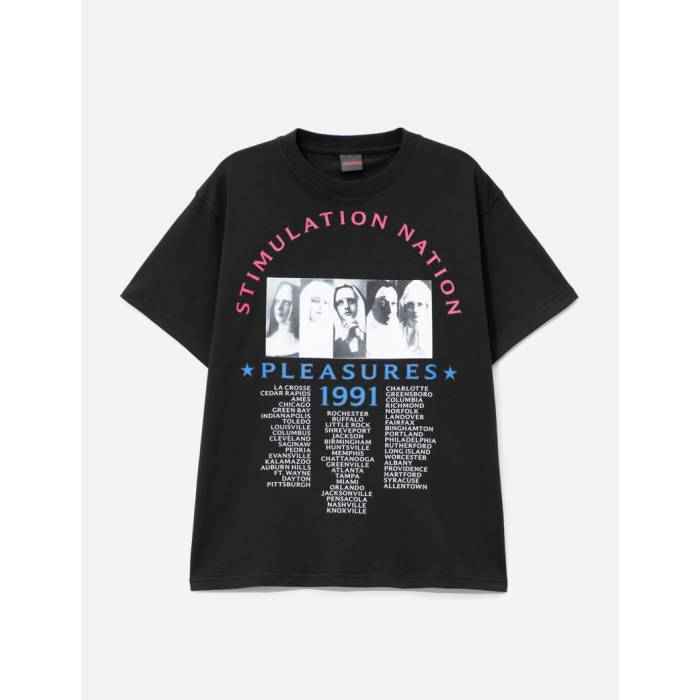 プレジャーズ Pleasures 【 Stimulation T-Shirt Men Black 】 ティーシャツ メンズ 黒いこと 黒いこと
