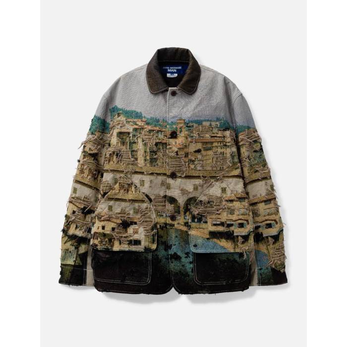ジュンヤワタナベ Junya Watanabe Man 【 Gobelin Weave Button Up Blouson Men Beige/ Light Blue/ Green 】 メンズ ベージュ 青味 青み green 緑・緑であること