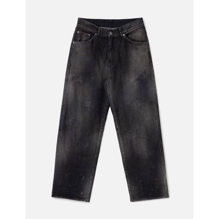 Ancellm 【 #02 Aging01 Tapared Denim Men Black 】 ジーンズ メンズ 黒いこと 黒いこと