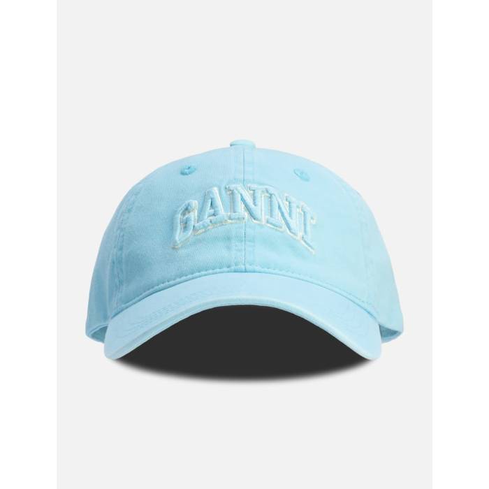 ガニー Ganni 【 Washed Cotton Cap Women Iced Aqua 】 旗がしら 鳥打ち帽 レディース アクア