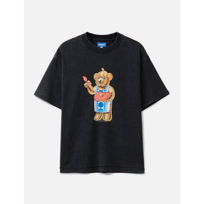 Market 【 Infinity Bear T-Shirt Men Washed Black 】 ティーシャツ メンズ 黒いこと 黒いこと