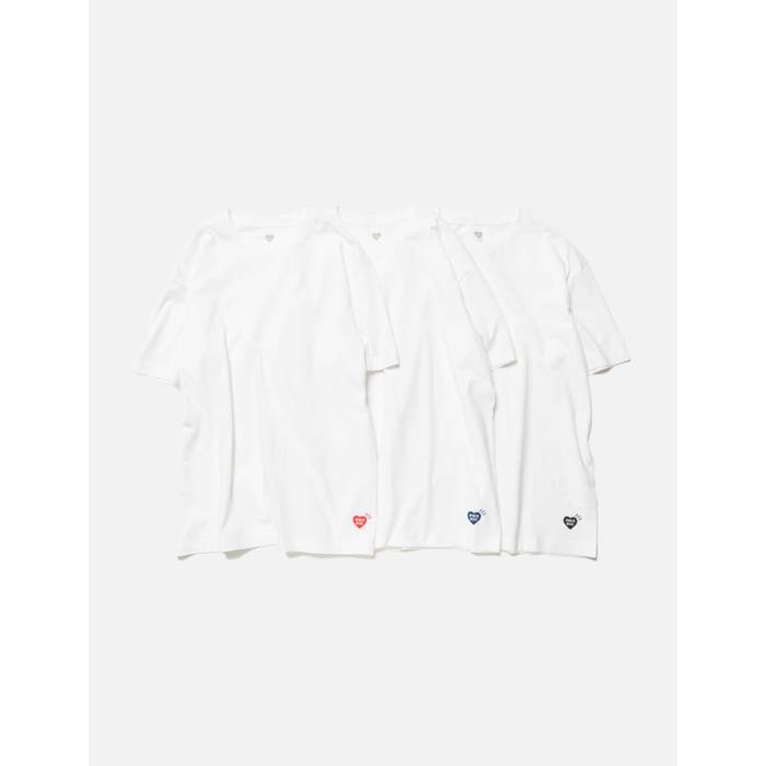 ヒューマンメイド Human Made 【 3-Pack T-Shirt Set Men White 】 3個入 Tシャツ メンズ 白色 ホワイト