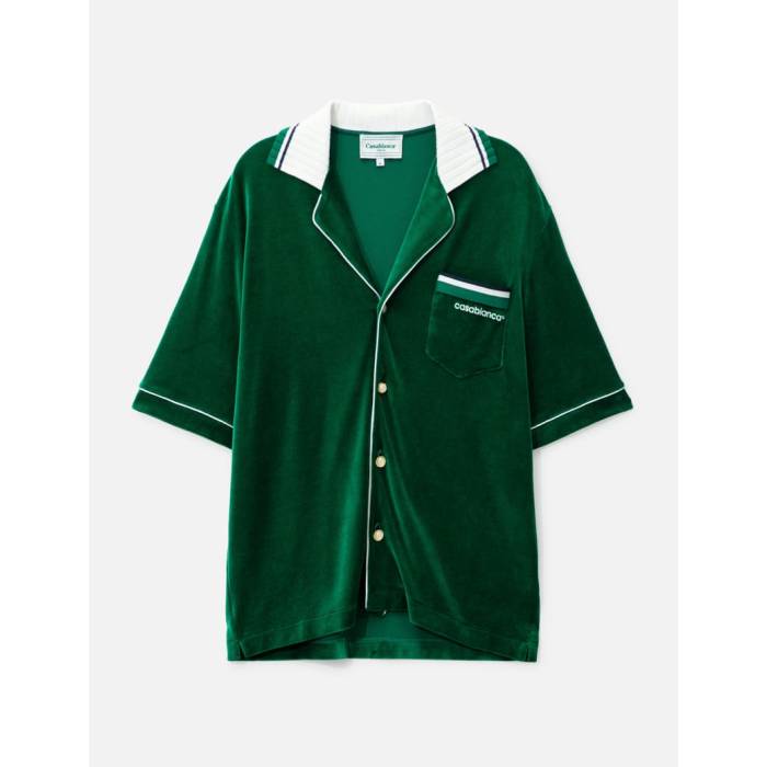 カサブランカ Casablanca 【 Velour Shirt Unisex Evergreen 】 ベロア ユニセックス|スニケス