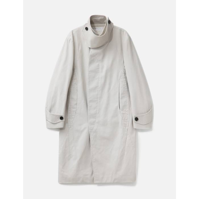 Attempt 【 Diagonal Stitch Long Coat Men White 】 メンズ 白いこと 白いこと