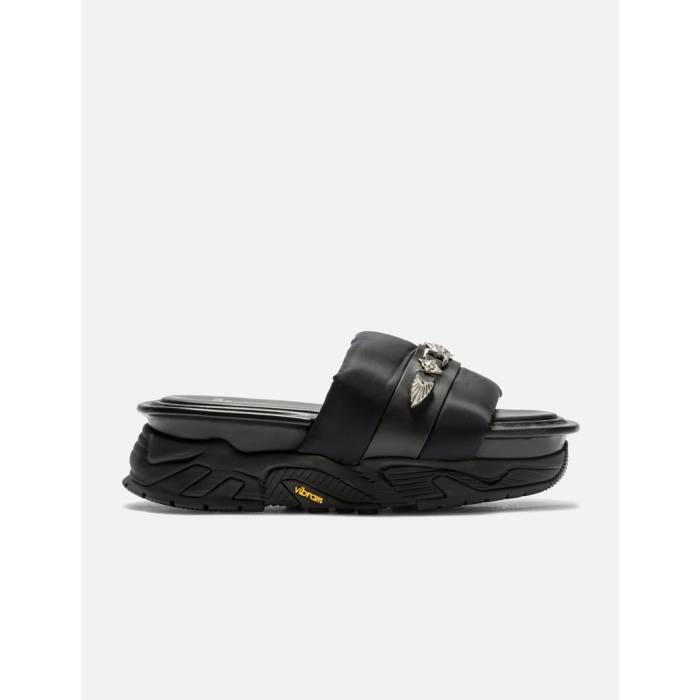 Toga Virilis 【 Metal Stud Platform Sandals Men Black Nylon 】 金属元素 サンダル メンズ 黒いこと 黒いこと ナイロン
