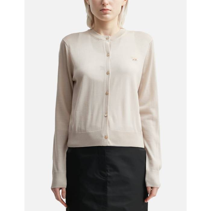 【 Baby Fox Patch Regular Cardigan Women Marble 】 狐狸 ジレー レディース