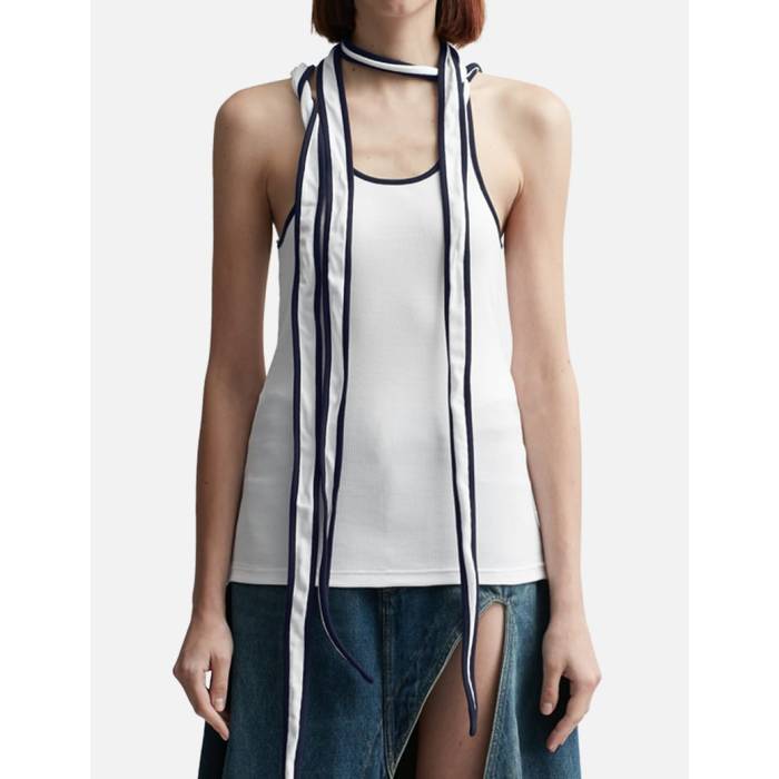 Y/Project 【 Multiscarf Tank Top Women White 】 貯蔵タンクとっ始め レディース 白いこと 白いこと