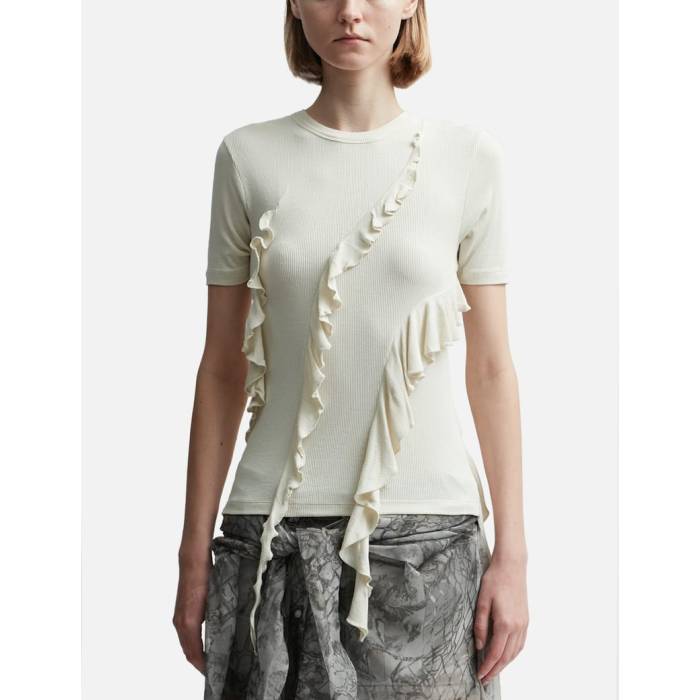 アクネストゥディオズ Acne Studios 【 Ruffle Draped Top Women Ecru Beige 】 レディース ベージュ 25,200円
