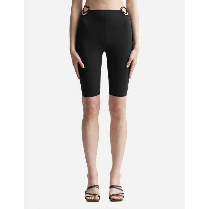 Nensi Dojaka 【 Heart Detail Bike Shorts Women Black 】 さる股引き レディース 黒いこと 黒いこと