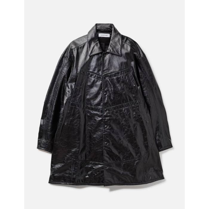 Kiko Kostadinov 【 Preston Leather Jacket Men Black 】 なめし革 Jacket 上衣 メンズ 黒いこと 黒いこと