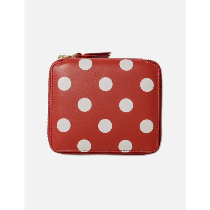 【 Polka Dots Printed Wallet Unisex Red 】 Wallet ウォレット・金入れ ユニ一発やる Red 赤・赤いこと