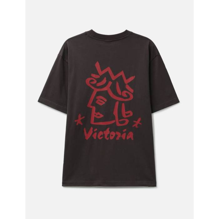 Victoria 【 Sharpie Queenhead Short Sleeves T-Shirt Men Charcoal 】 Tシャツ メンズ チャコール