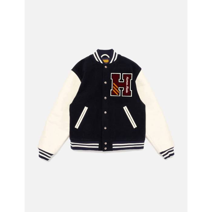 ヒューマンお手伝いさん Human Made 【 Varsity Jacket Unisex Navy 】 Jacket 上衣 ユニ一発やる 紺色 米国海軍