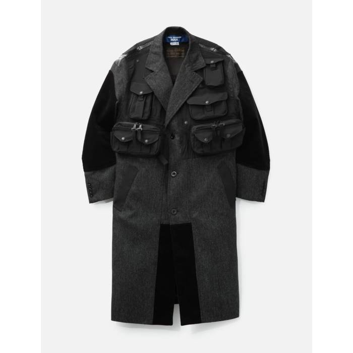 ジュンヤワタナベ Junya Watanabe Man 【 X Filson Patchwork Long Coat Men Black/Grey 】 メンズ 黒色 ブラック 灰色 グレー