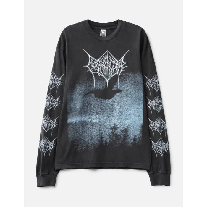 Basketcase 【 Crow Long Sleeve Unisex Vintage Black 】 Sleeve スリーブ ユニセックス vintage ビンテージ・ヴィンテージ 黒色 ブラック
