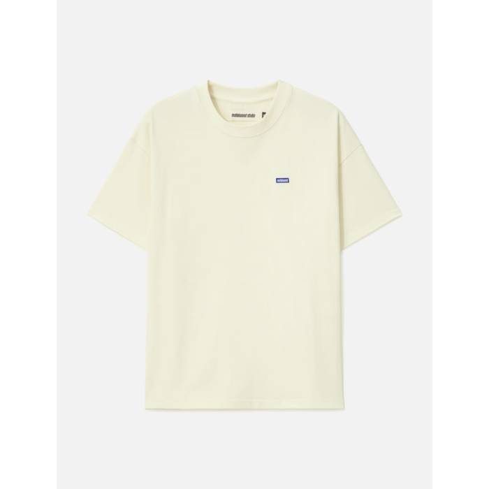 Metalwood Studio 【 Heavyweight Mini Metal Logo T-Shirt Men Bone 】 金属元素 ロゴタイプ ティーシャツ メンズ