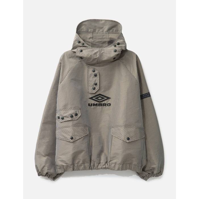 アンブロ Umbro 【 X Slam Jam Smock Check Anorak Men Beige / Black 】 ジャム パーカ メンズ ベージュ 黒いこと 黒いこと