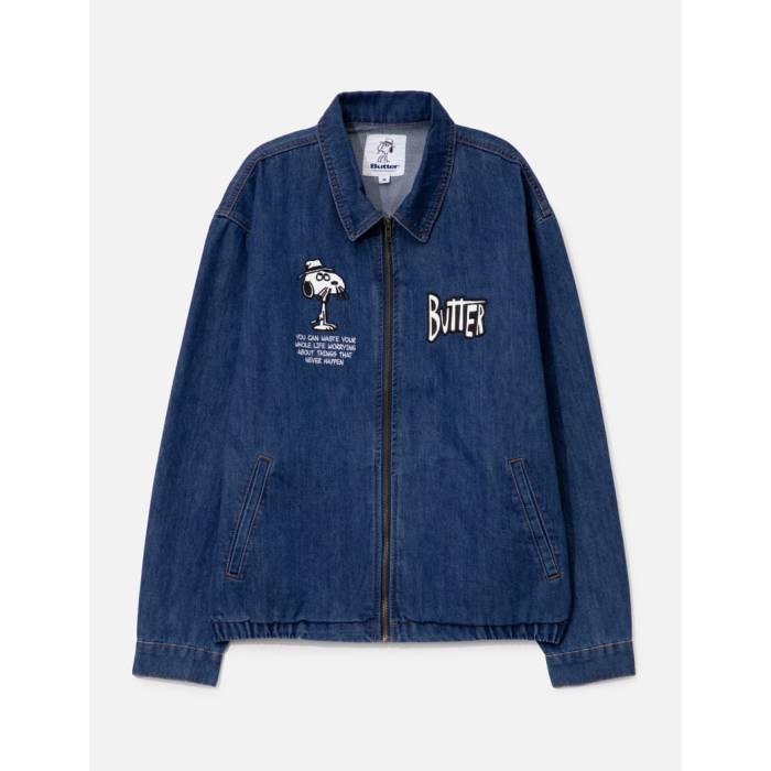 Butter Goods 【 X Peanuts Spike Jacket Men Distressed Indigo 】 Jacket ジャケット メンズ 藍色・インディゴ