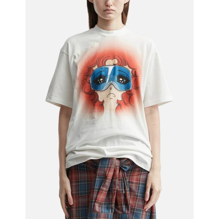 Pushbutton 【 Goggles Girl T-Shirt Women White 】 プルオーバー レディース 白いこと 白いこと