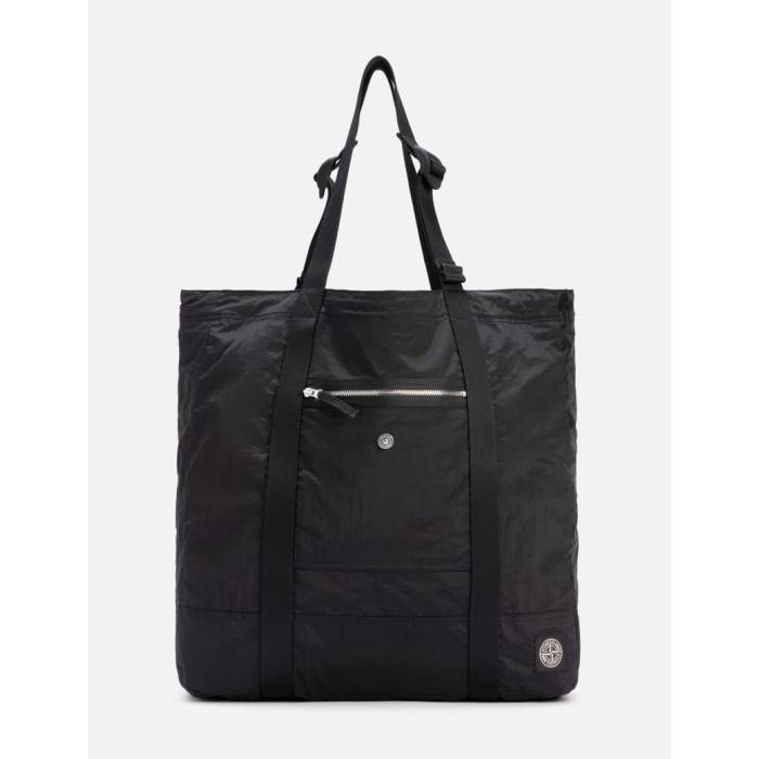 ストーンアイランド Stone Island 【 Coated Nylon Metal Tote Bag Men Black 】 ナイロン 金属元素 御徒面子 メンズ 黒いこと 黒いこと