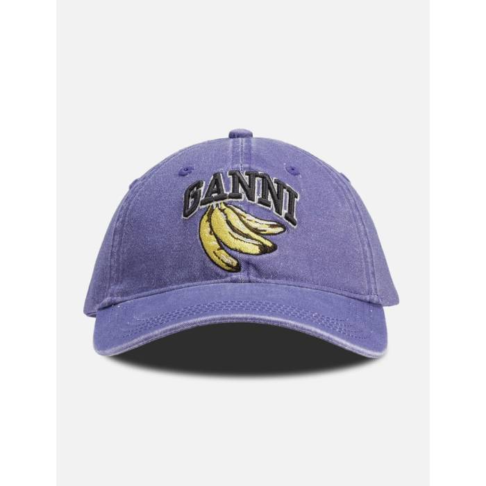 ガニー Ganni 【 Washed Canvas Cap Women Passion Flower 】 旗がしら 鳥打ち帽 レディース 向かっ腹