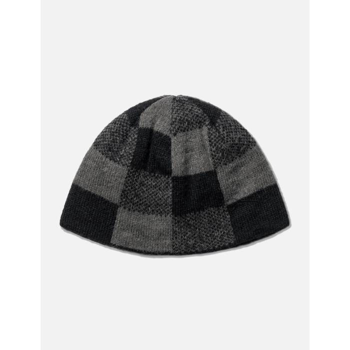 Polyteru 【 Knit Beanie Light Patched Unisex Black 】 ニット キャップ 帽子 ユニセックス 黒色 ブラック